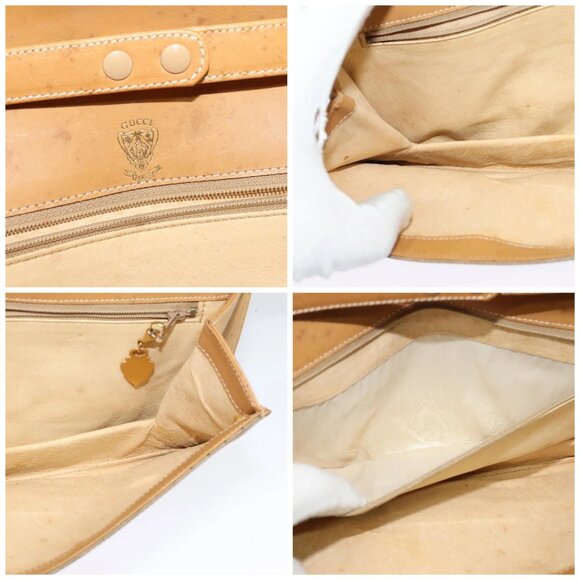 GUCCI Micro GG Supreme Shoulder Bag PVC Beige Gold Auth - Picture 15 of 16